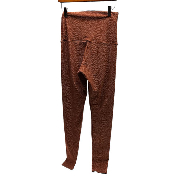Emily HSU Jacquard Snake Leggings Rust Orange Women's Size Large Full Length - Picture 2 of 6